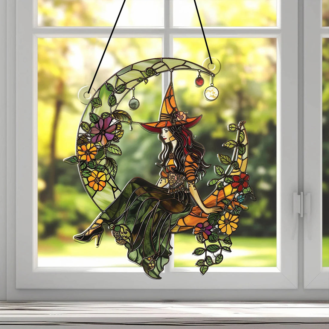 Enchanted Moon Witch Suncatcher